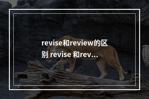revise和review的区别 revise 和review