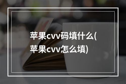 苹果cvv码填什么(苹果cvv怎么填)