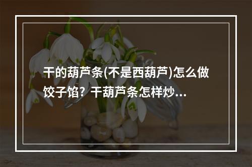 干的葫芦条(不是西葫芦)怎么做饺子馅?  干葫芦条怎样炒好吃