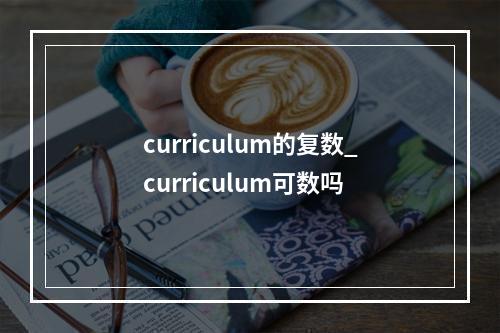 curriculum的复数_curriculum可数吗