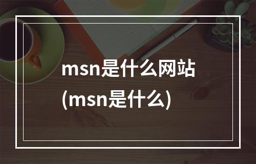 msn是什么网站(msn是什么)