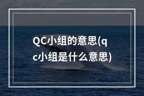 QC小组的意思(qc小组是什么意思)