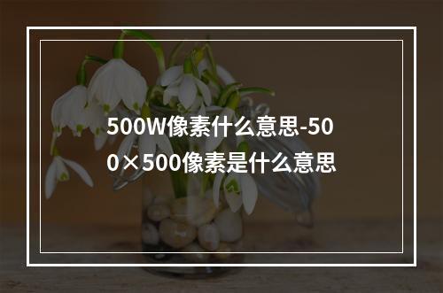 500W像素什么意思-500×500像素是什么意思