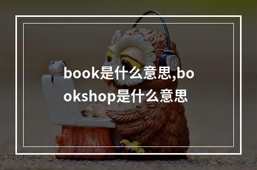 book是什么意思,bookshop是什么意思