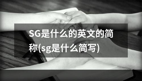 SG是什么的英文的简称(sg是什么简写)