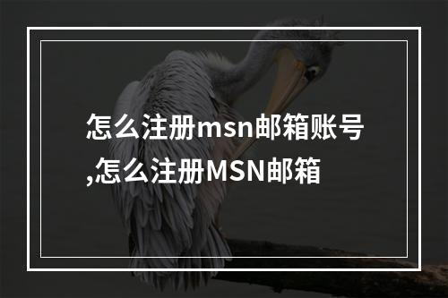 怎么注册msn邮箱账号,怎么注册MSN邮箱