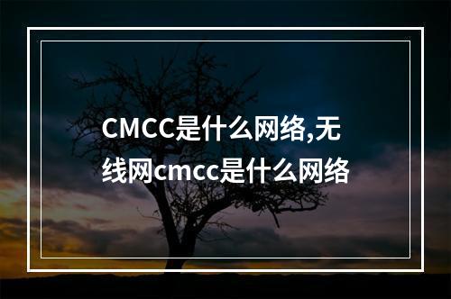 CMCC是什么网络,无线网cmcc是什么网络