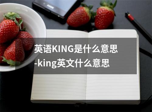 英语KING是什么意思-king英文什么意思